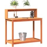  Miza za sajenje s policami rjava 108x50x109,5 cm trdna borovina | Shoptok.si