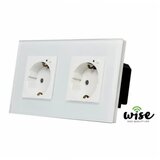 Wise wifi pametna utičnica, modularna dupla - stakleni panel - 16A Cene