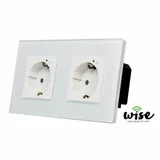 wifi pametna utičnica, modularna dupla - stakleni panel - 16A