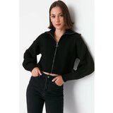 Trendyol Black Zipper Detailed Knitwear Cardigan Cene
