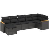  7-dijelni set vrtnih sofa od poliratana s jastucima crni | shoptok.hr
