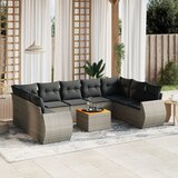  10-dijelni set vrtnih sofa od poliratana s jastucima sivi | shoptok.hr