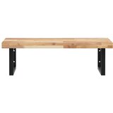  Zidna polica za umivaonik od čelika i masivnog bagremovog drva Smeđa 100 x 50 x 4 cm | shoptok.hr