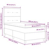  s opruga kutije s LED trakama Plava 80 x 200 cm tkanina | shoptok.hr