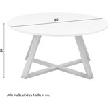 Bessagi Home klubska miza mattia, bela, hrast, Ø 80 cm | Shoptok.si