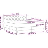 Box spring krevet Tamno smeđa 160 x 200 cm tkanina | shoptok.hr