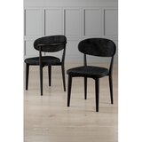 Hanah home set trpezarijskih stolica Onex 2 kom, crna bukle tkanina, crne drvene noge | Eponuda.com