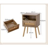 Pohištvo > Pohištvo za spalnice Komplet nočnih omaric iz ratana s predalom in odprtim predelkom, dim. 40 x 30 x 60,5 cm | Shoptok.si