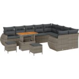 vidaXL 12-dijelni vrtni sofa set s jastučićima sivi poli ratan akacija | shoptok.hr