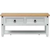  Klubska miza s predalom Bela 100 x 48 x 45 cm Trdna borovina, (5000295525) | Shoptok.si