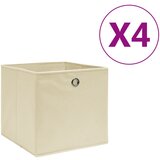vidaXL Škatle 4 kosi netkano blago 28x28x28 cm krem Cene