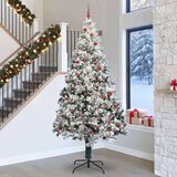 vidaXL Božično drevo z dekorativnimi lučmi Bela 300 cm PVC | Shoptok.si