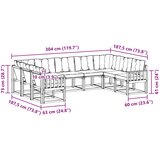  Set vanjskih sofa 9 pcs Prirodna i crna Čvrsto drvo akacije | Eponuda.ba