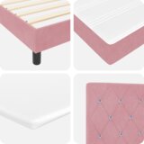 Box Postelja s vzmetnico Roza 140x190 cm Žamet, (22051415) | Shoptok.si