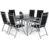 Ibiza set namještaja 150 cm srebrna / crna 6+1 Cijene