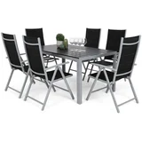 set namještaja 150 cm srebrna / crna 6+1