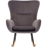 MID.YOU gugalni fotelj, naravne barve, črna, svetlo siva les, kovina, tekstil | Shoptok.si