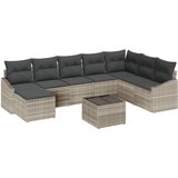 vidaXL 9-delni set vrtne sedežne garniture z blazinami Siva Polirattan, (22091294) | Shoptok.si