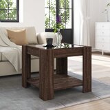  Stolić za kavu LED smeđa boja hrasta 53x53x45 cm drveni | shoptok.hr
