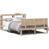 vidaXL Posteljni okvir z vzglavjem 140x190 cm trdna borovina | Shoptok.si