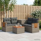  Set sofe 6 kom. Siva i tamno siva Poli Rattan i čelik | shoptok.hr
