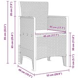 vidaXL set za objedovanje od 15 komada s jastučićima svjetlosivi poliratan | shoptok.hr