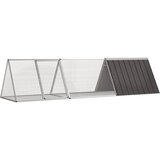 vidaXL Kletka za zajce antracit 302,5x80,5x71 cm pocinkano jeklo | Shoptok.si