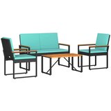 Set vanjskog namještaja 4 pcs Crna i Tirkizna poliratan | shoptok.hr