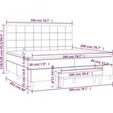  S oprugama i madracem crni 200x200 cm od tkanine | shoptok.hr