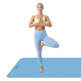 Rebel Active prostirka za gimnastiku za jogu, pilates, fitness, 200x115cm, debljine 1cm, TPE materijal, plava | shoptok.hr