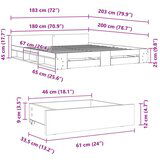  Okvir za krevet s ladicama boja hrasta 180x200 cm | shoptok.hr