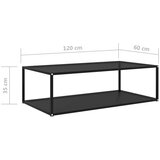 vidaXL Klubska mizica črna 120x60x35 cm kaljeno steklo | Shoptok.si
