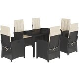  The Living Store Vrtna jedilna garnitura 7-delna z blazinami črna poli ratan - Vrtna Jedilna Garnitura, (21451291) | Shoptok.si