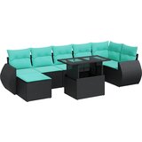  8-dijelni set vrtnih sofa od poliratana s jastucima crni bagrem | shoptok.hr