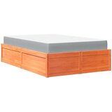  The Living Store Postelja z vzmetnico voščeno rjava 120x200 cm trdna borovina - Postelja, (21495784) | Shoptok.si