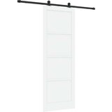  Klizna vrata Bijela i crna 83 x 232 cm Masivna borovina | shoptok.hr