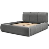 Bobochic Paris Sivi tapecirani bračni krevet s prostorom za odlaganje s podnicom 160x200 cm Vernon – Cijene