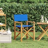 vidaXL Sklopiva direktorska stolica plava tikovina od punog drveta | shoptok.hr