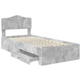  Okvir za krevet s uzglavljem Betonski sivi 75 x 190 cm | shoptok.hr