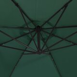 Viseći Suncobran s LED Svjetlom 300 cm Zeleni Metalna Šipka | shoptok.hr