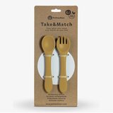 Petite&Mars Silikonska žlica i vilica 6 m+ Take&Match, Intense Ochre | shoptok.hr