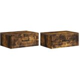  Stenski nočni omarici 2 pcs Dimljen hrast 49 x 34,5 x 20 cm, (5000233514) | Shoptok.si