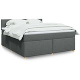 vidaXL Box spring postelja z vzmetnico temno siva 180x200 cm blago | Shoptok.si