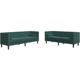 vidaXL Komplet Chesterfield kavčev z vzglavniki 2-delna zelen žamet, (21746615) Cene