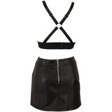 Cottelli komplet iz umetnega usnja: top in mini krilo (črna) - M | Shoptok.si