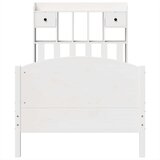 vidaXL Knjižna postelja brez vzmetnice bela 75x190 cm trdna borovina | Shoptok.si