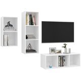  3-dijelni set TV ormarića bijeli od konstruiranog drva | shoptok.hr