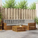  Set vanjskih sofa 5 kom. Prirodna i svijetlo siva | shoptok.hr