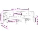  3-dijelni set vrtnih sofa s jastucima masivno drvo duglazije | shoptok.hr