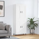 vidaXL Visoka omara bela 69,5x34x180 cm inženirski les | Shoptok.si